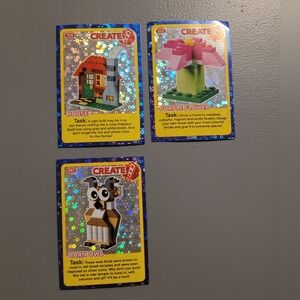 Set Of 3 LEGO Create Incredible Inventions Trading Cards
